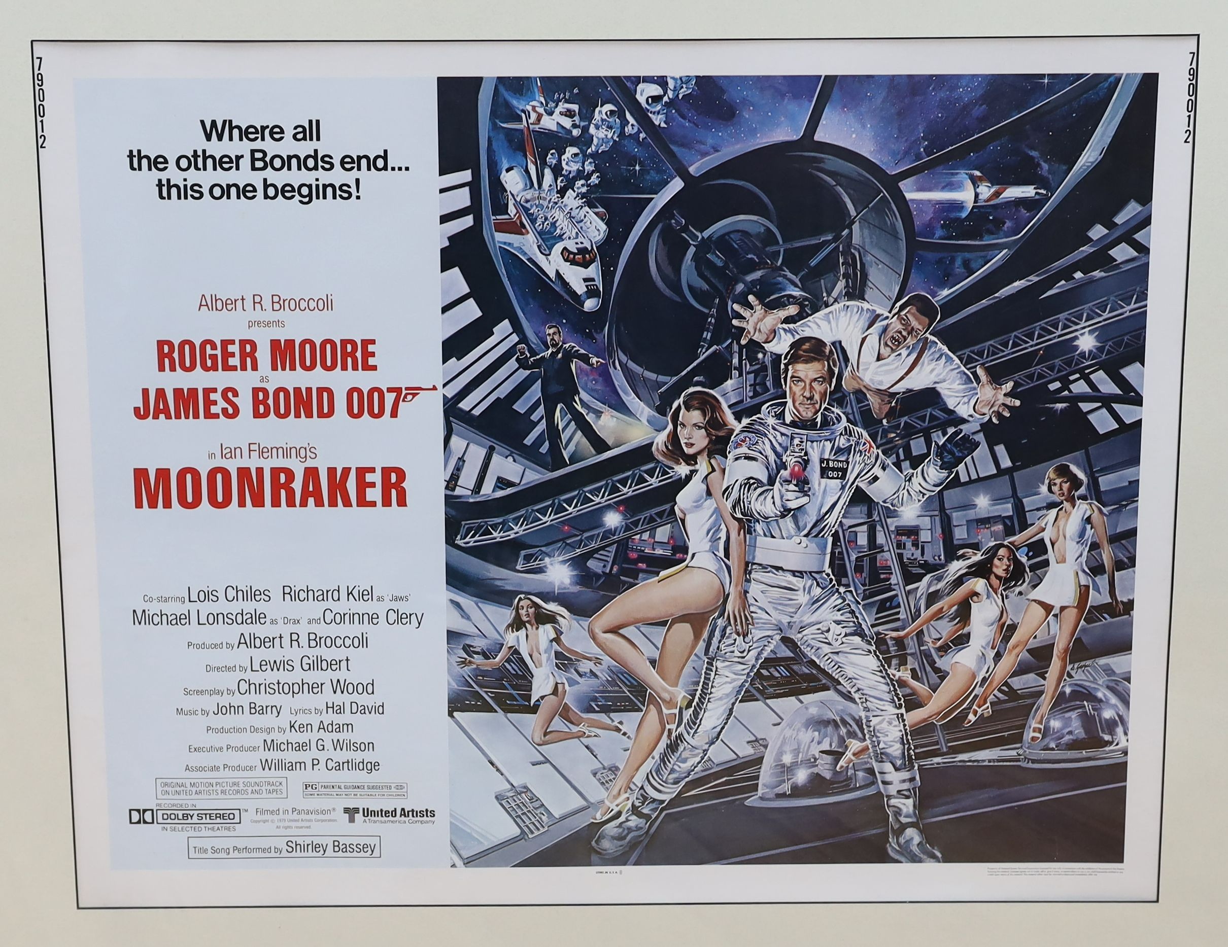 James Bond. Three assorted film posters: Never Say Never Again, 75 x 100cm; Moonraker, 55 x 70cm and The Spy Who Loved Me, 75 x 33cm